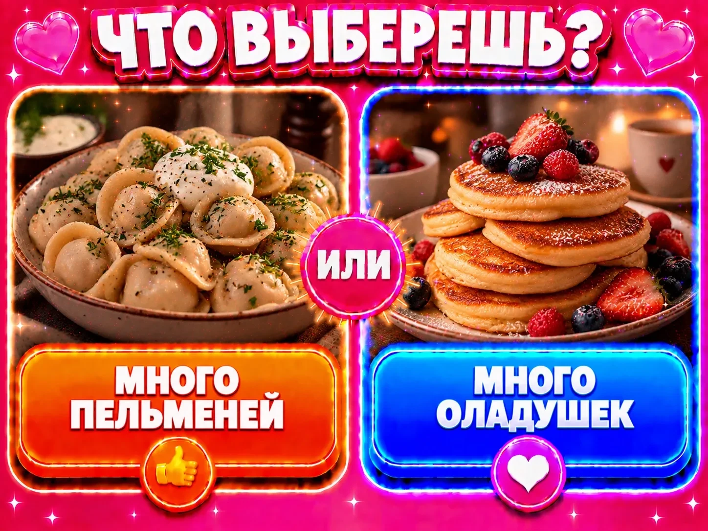 Много пельменей или много оладушек?