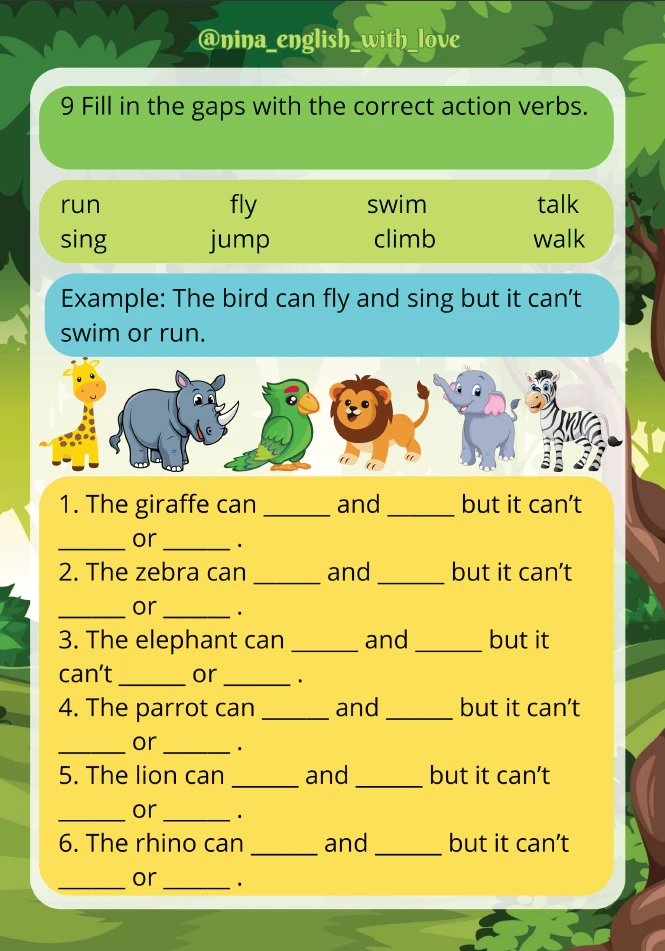 ❤ ANIMALS PRESENT SIMPLE WORKBOOK A0-A1    ❤️ Забрать бесплатно можно здесь     📚📚📚Бесплатная библио