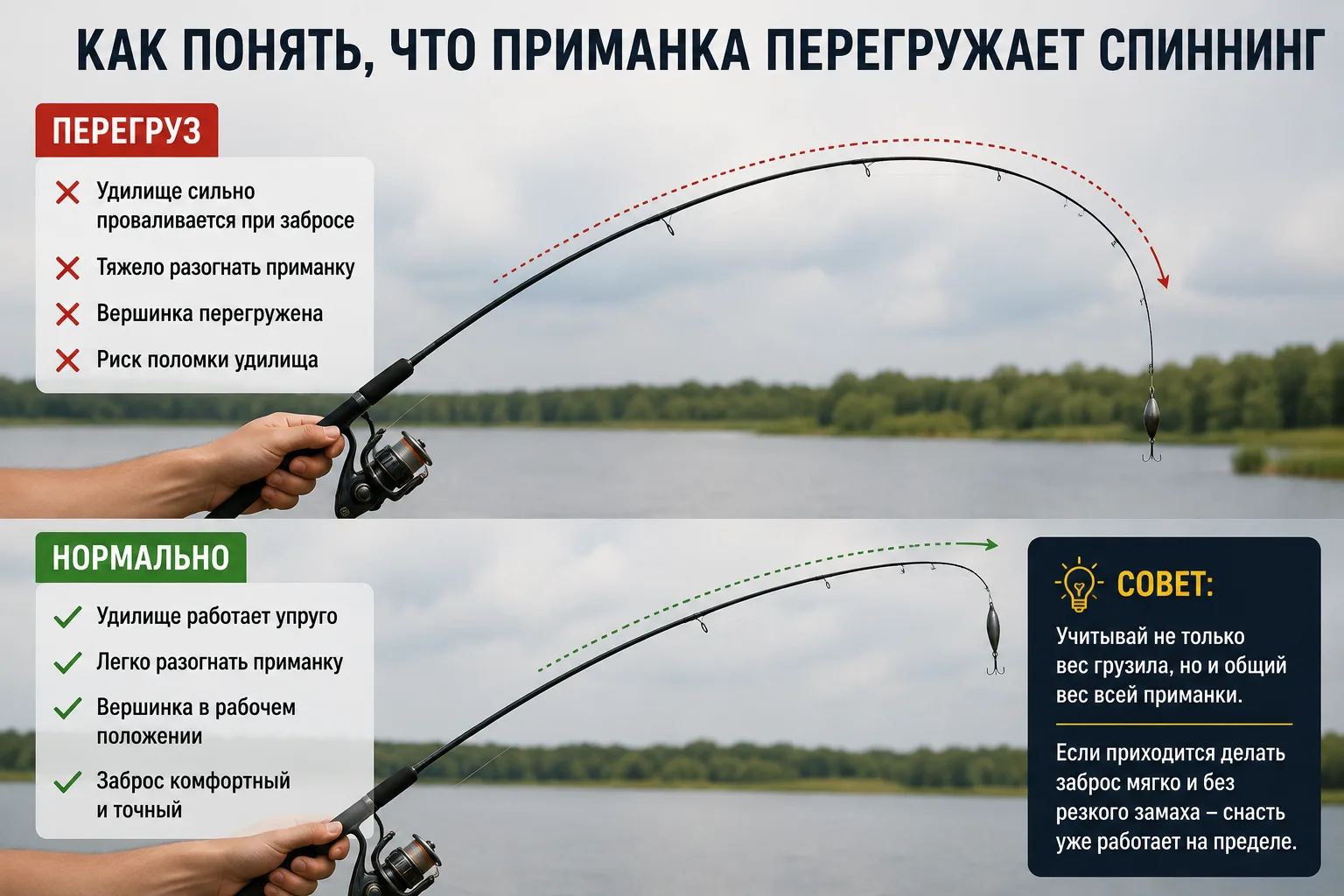 🎣 Как понять, что приманка перегружает спиннинг