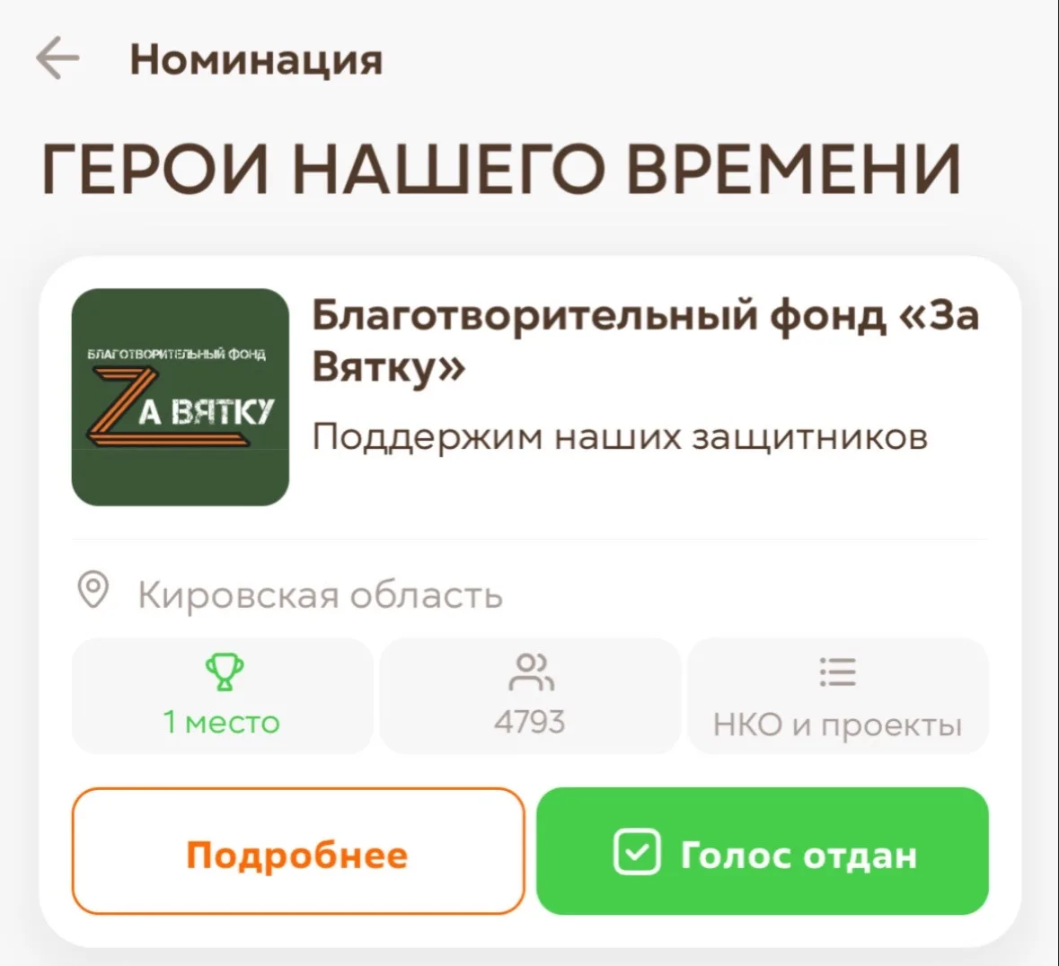 #МЫВМЕСТЕ ежедневно помогаем нашему фонду «За Вятку» оставаться на 1 месте в народном г...