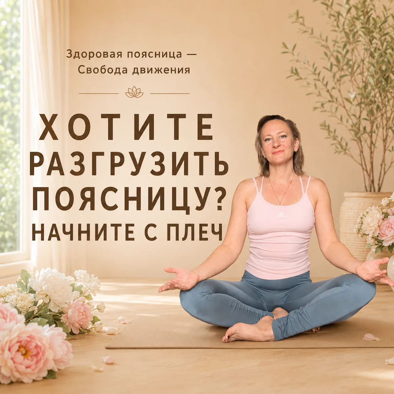 Поясница не расслабиться, пока зажаты плечи.