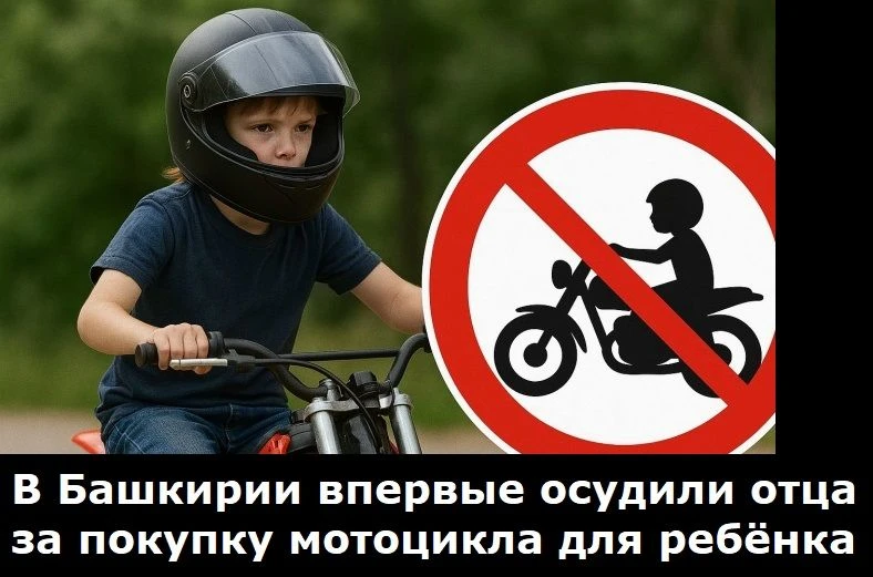 ❗В Башкирии впервые осудили отца за покупку мотоцикла для ребёнка.