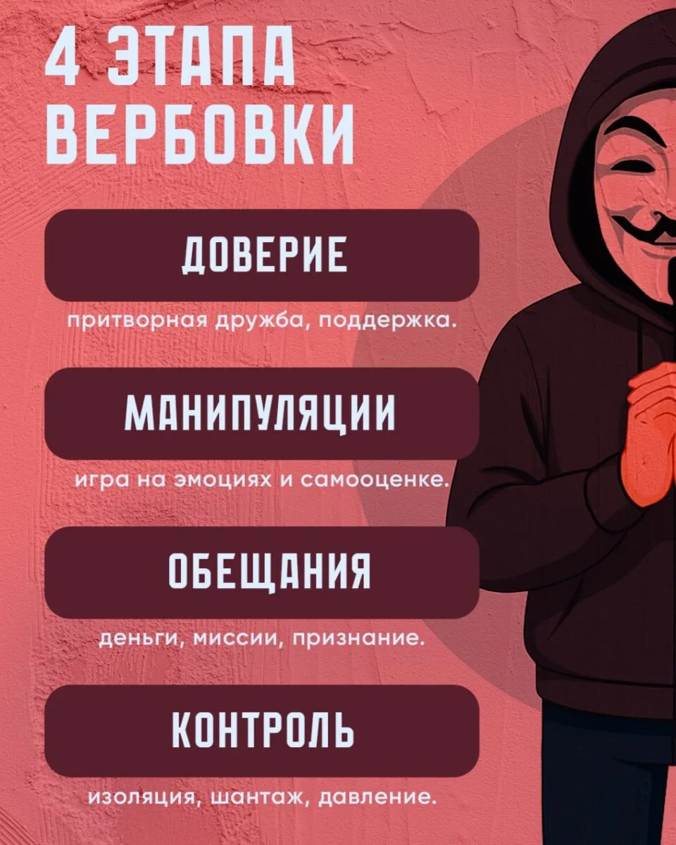 ❗️ВЕРБОВКА ДЕТЕЙ: КАК БОРОТЬСЯ?

ℹ️Преступники систематически используют шантаж и манипуляции, чтобы