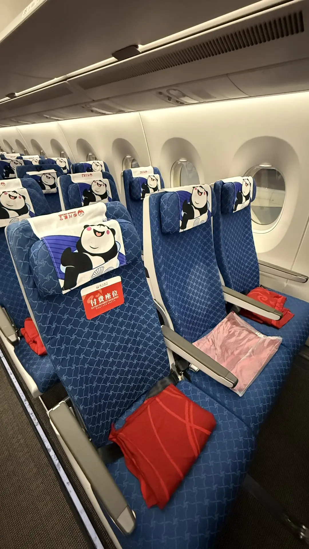 Летели SiChuan Airlines, самолет в компоновке 3-3-3.