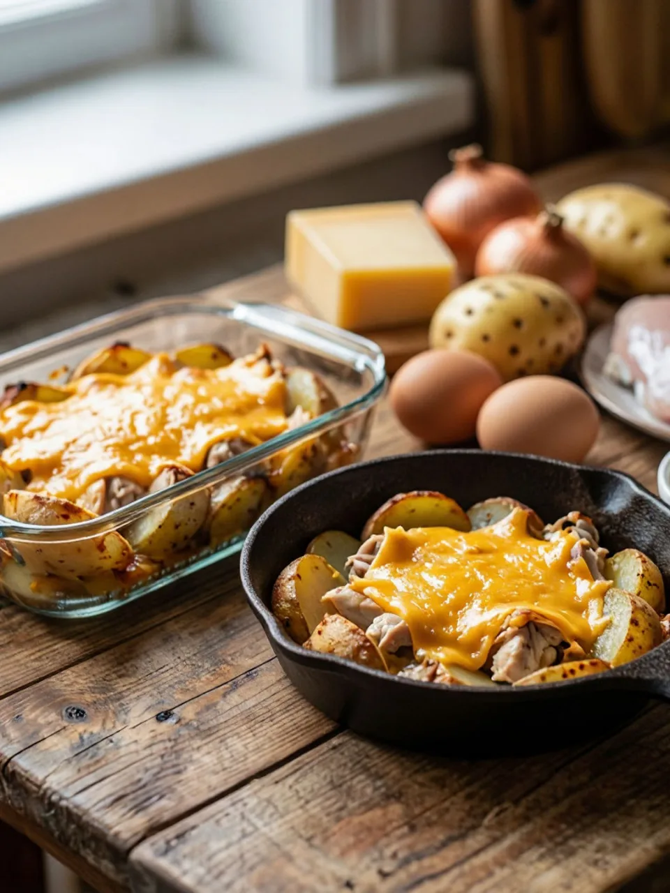 КУРИЦА С КАРТОШКОЙ ПОД СЫРНОЙ КОРОЧКОЙ: ДУХОВКА ПРОТИВ СКОВОРОДЫ