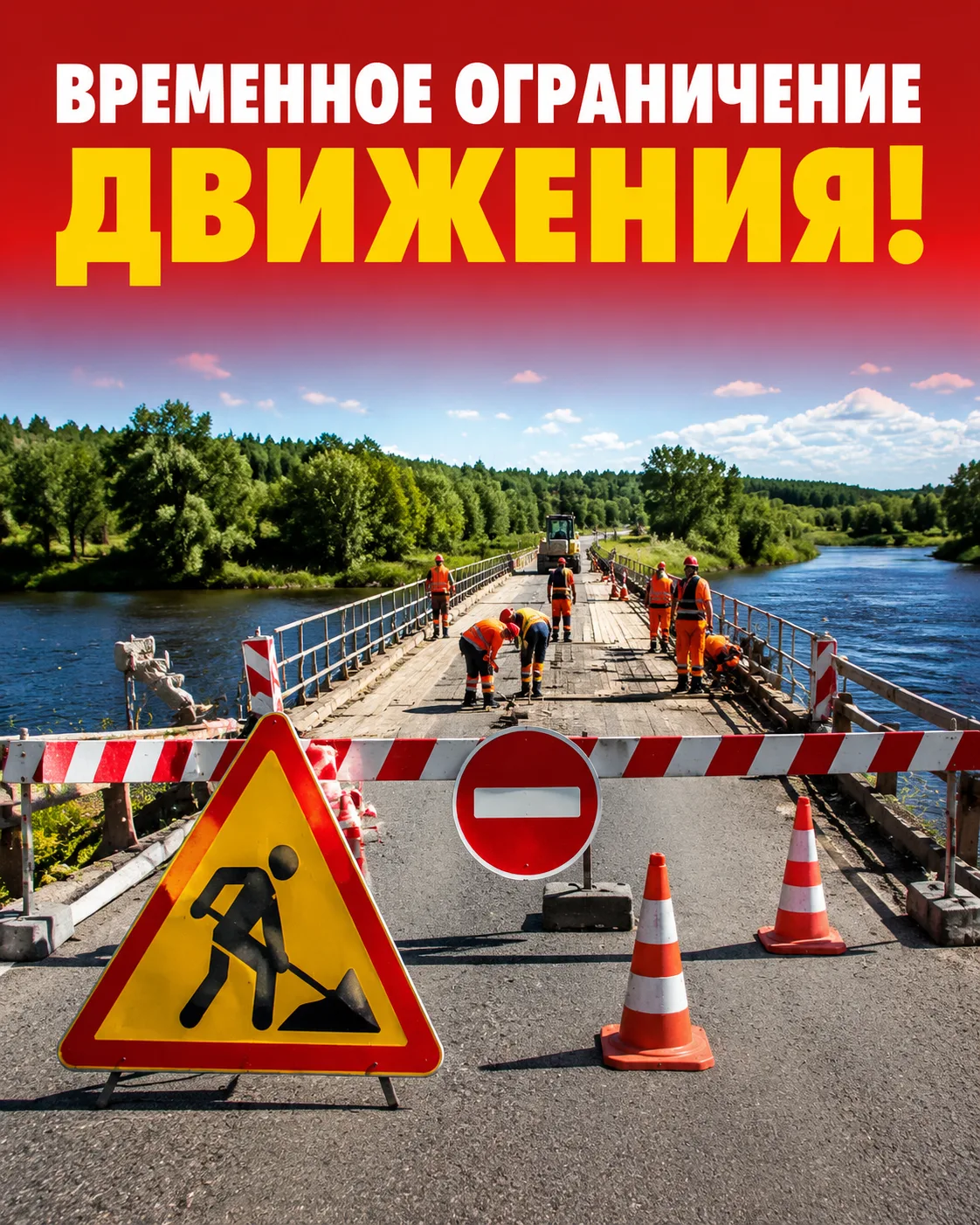 ⚠️ В Черемховском районе с 17 июня вводится временное ограничение движения по мосту чер...