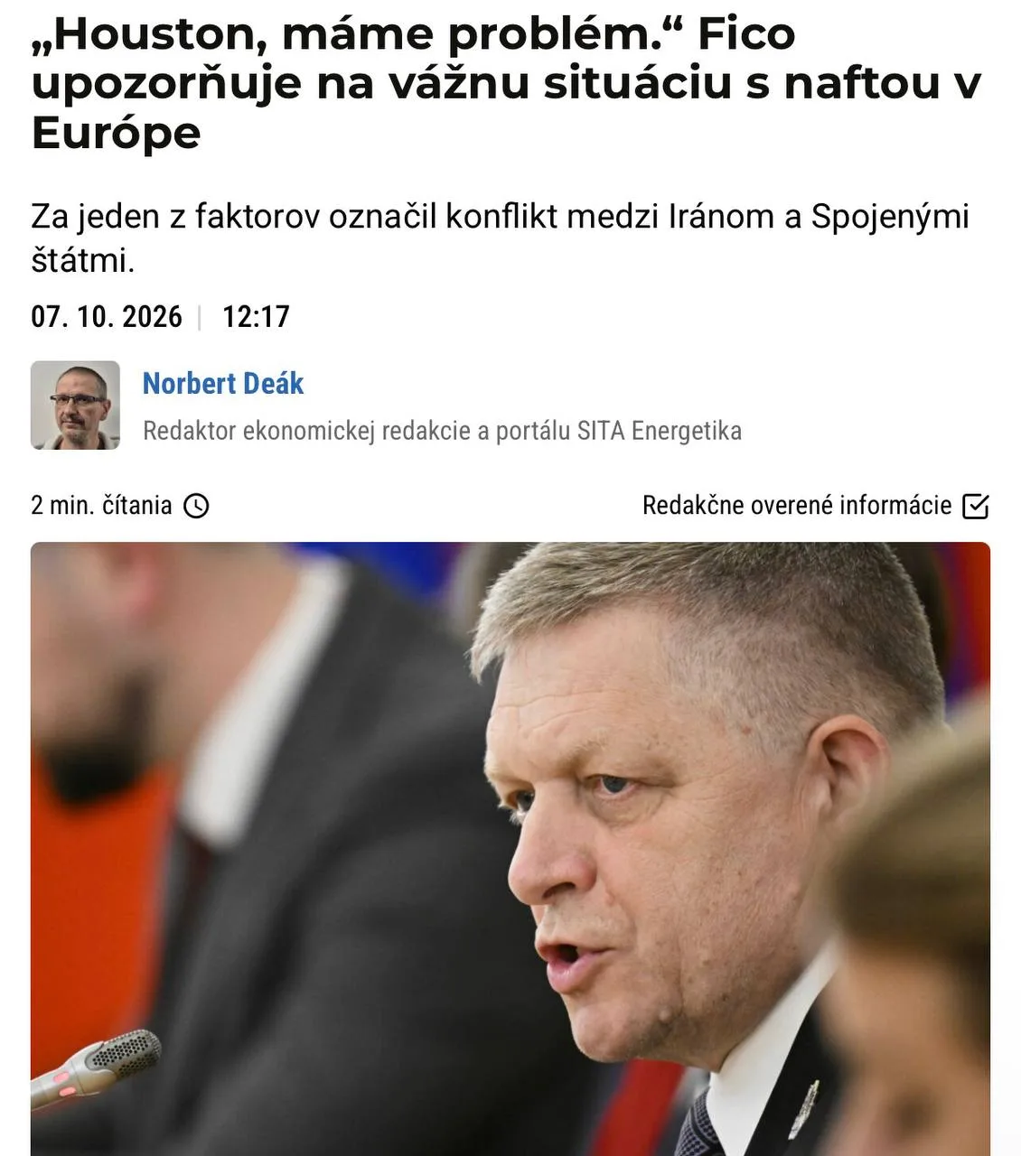 ⚡️«Хьюстон, у нас проблемы»: Фицо предупредил Европу о кризисе с дизелем, SITA.