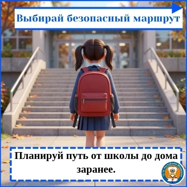 📍Выбирай безопасный маршрут в школу — это очень важно!