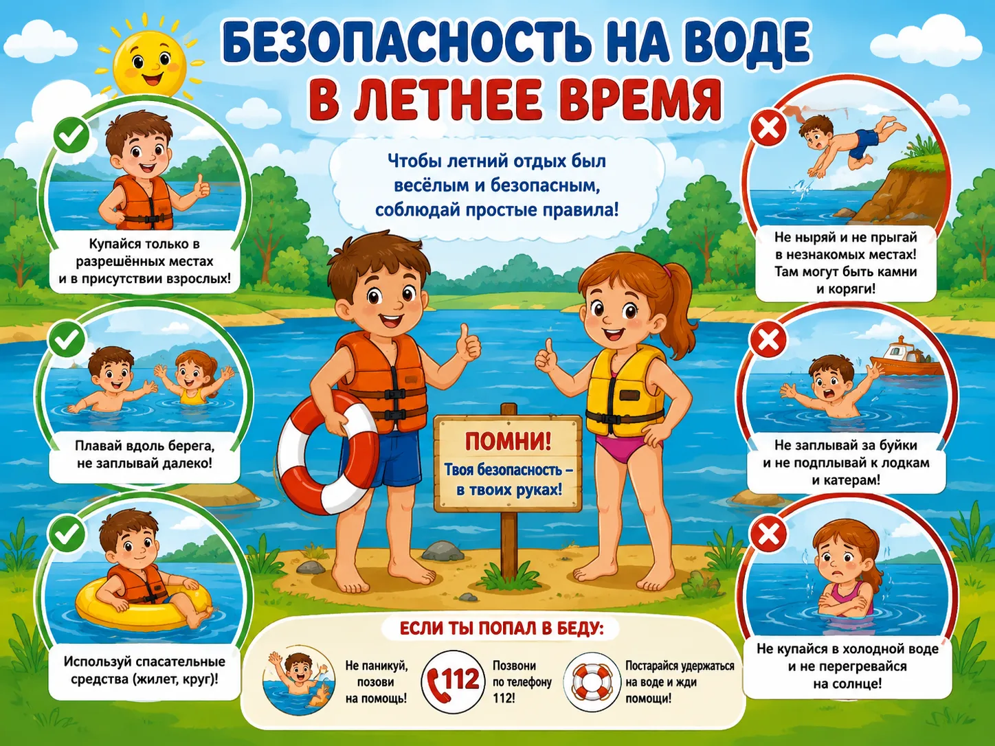 🏖💙Сегодня в лагере с детьми была проведена важная и познавательная беседа о безопасности на водоём