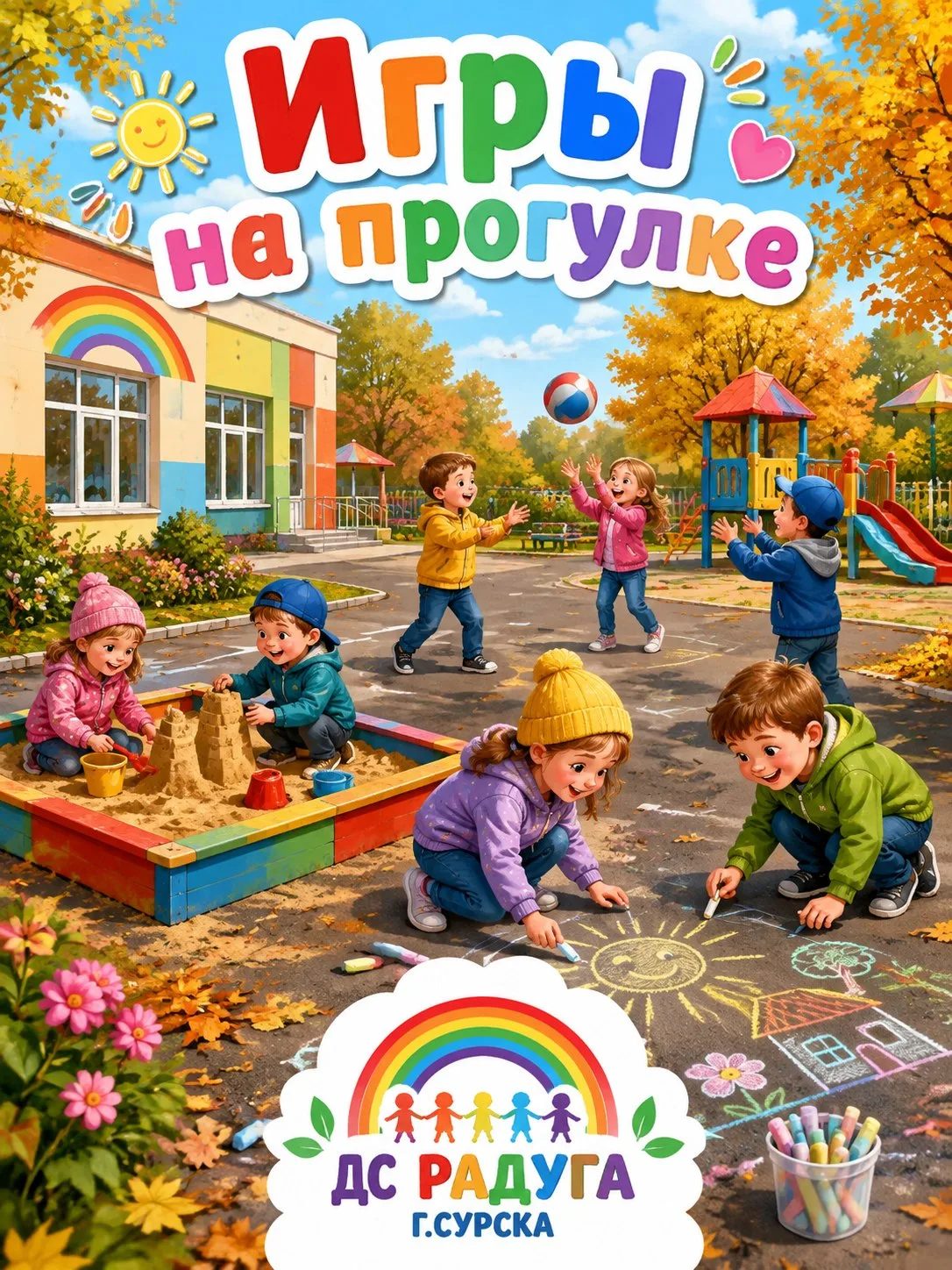 🌟 Прогулка в детском саду "Радуга": весёлые игры и друзья! 🚀