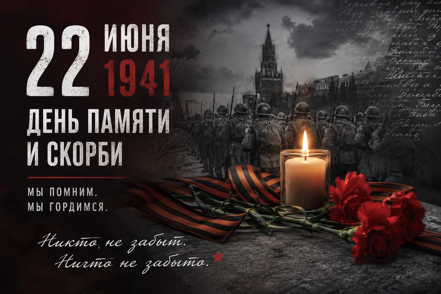 🕯️ 22 июня — День памяти и скорби

22 июня 1941 года — одна из самых трагических дат в истории наше