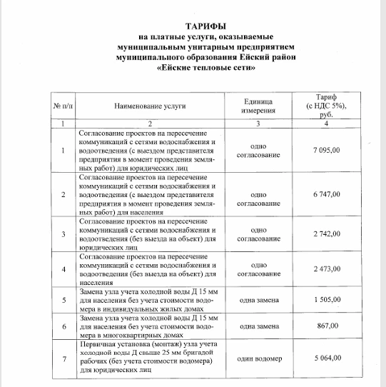 Уважаемые абоненты, информируем Вас о тарифах на платные услуги, оказываемых муниципаль...