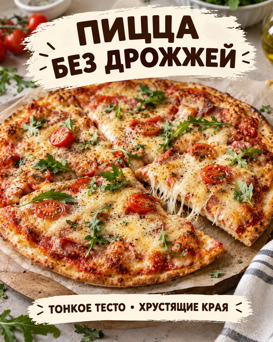 🍕 Быстрая пицца без дрожжей