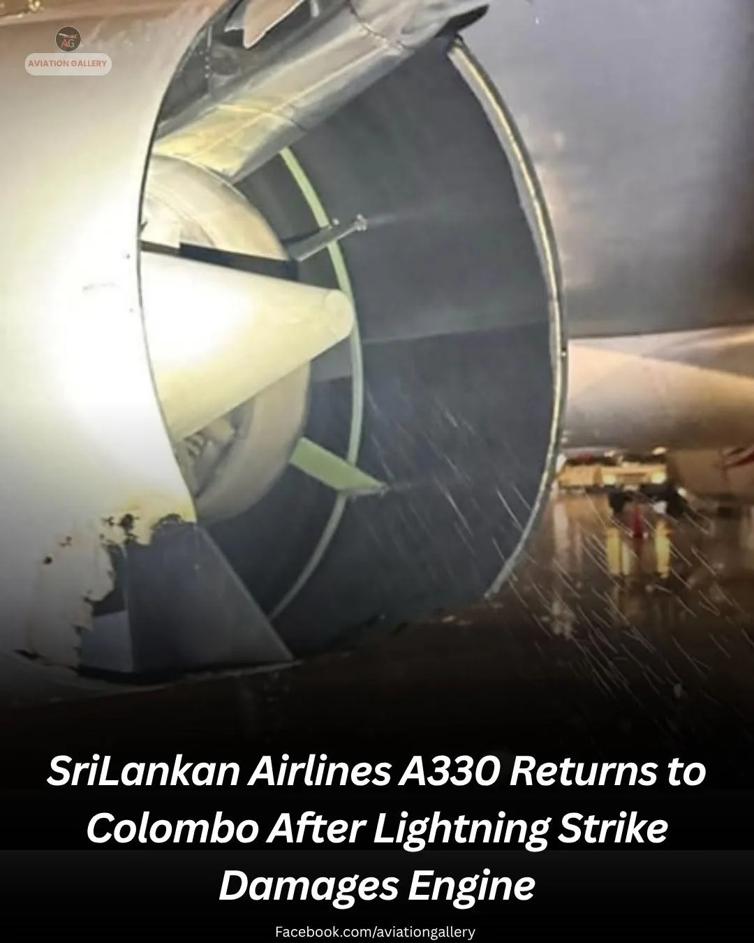 ❕🇱🇰 Airbus A330 SriLankan Airlines вернулся в Коломбо после удара молнии: у самолёта загорелся дви