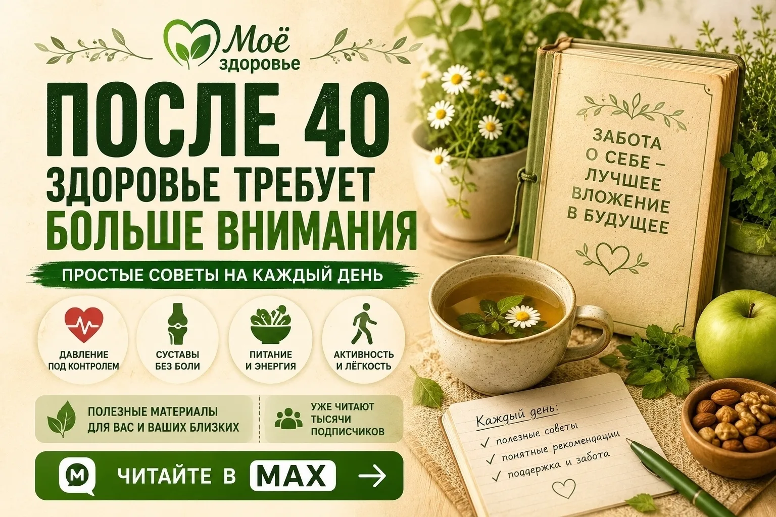 💚 После 40 здоровье требует больше внимания.