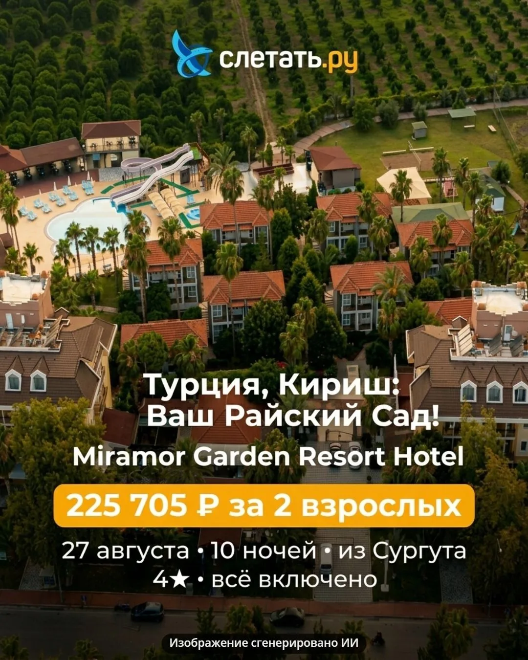 🌴☀️ Лето продолжается! Поймайте последние теплые лучи на побережье Турции! ☀️🌴