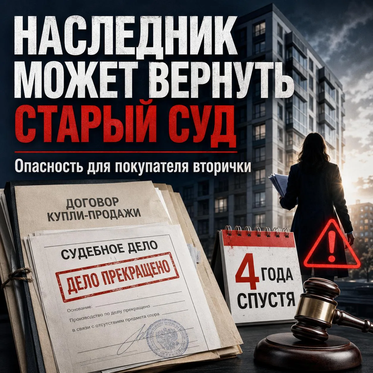 Дело по квартире прекратили. А через 4 года наследник может вернуться и снова все поднять

Вот почем