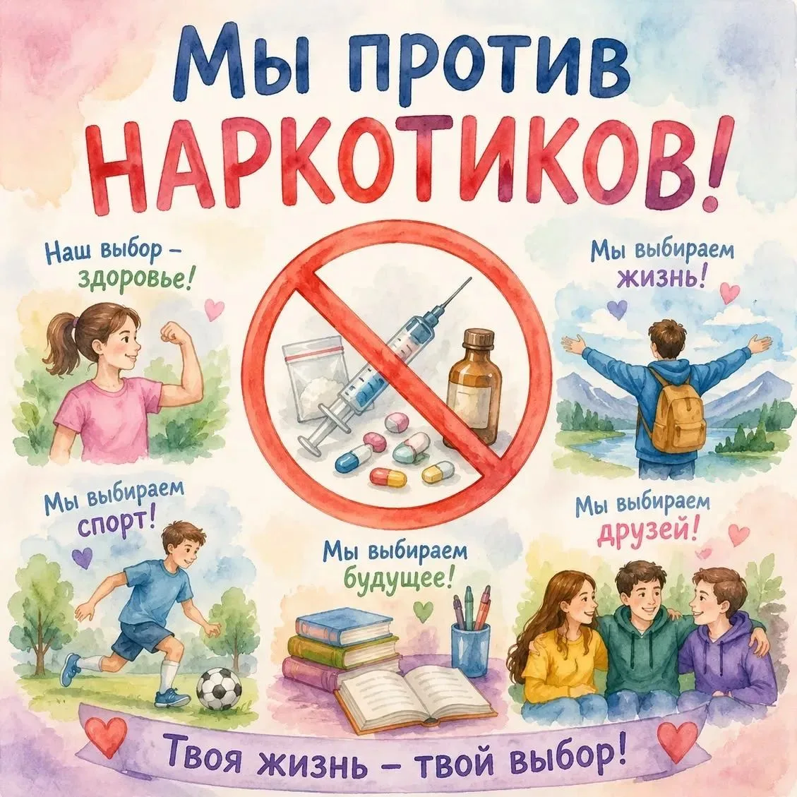 Сегодняшний день пришкольного оздоровительного лагеря посвящен теме «Жизнь без наркотиков».  Целью м