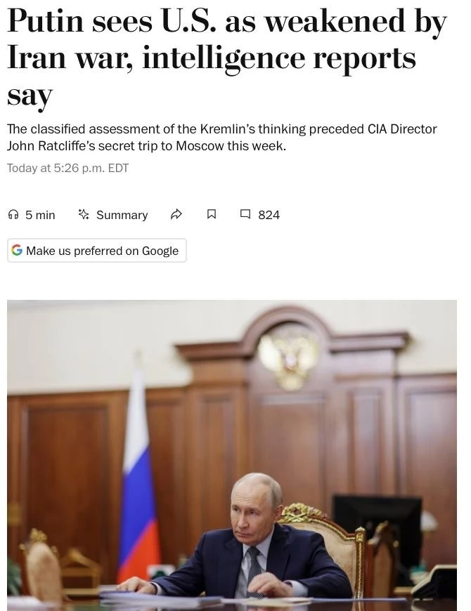 🇷🇺 🇺🇸 «В Кремле увидели слабость США из-за Ирана»: на Западе дали еще одну версию, ...