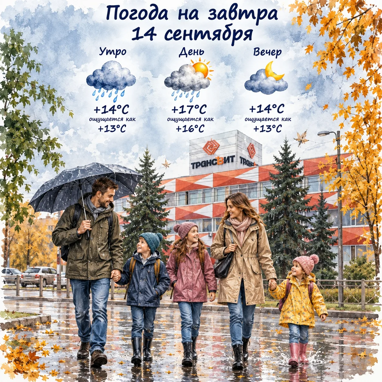 🌿 Как одеть ребёнка завтра, 14 сентября?