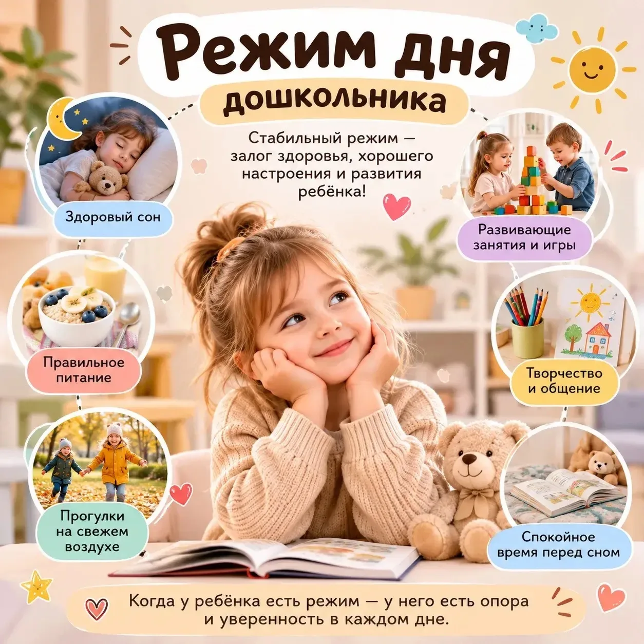 🌿 А ВЫ ЗНАЛИ, почему режим дня так важен для дошкольника?