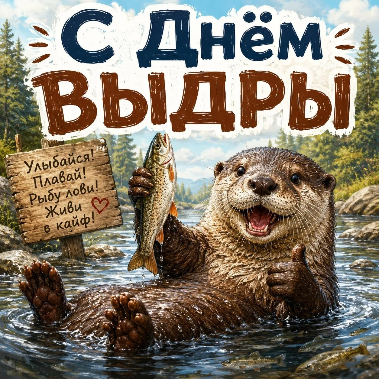 🦦🌍 Всемирный день выдры — 27 мая ✨  Сегодня отмечают Всемирный день выдры — праздник, посвящённый за