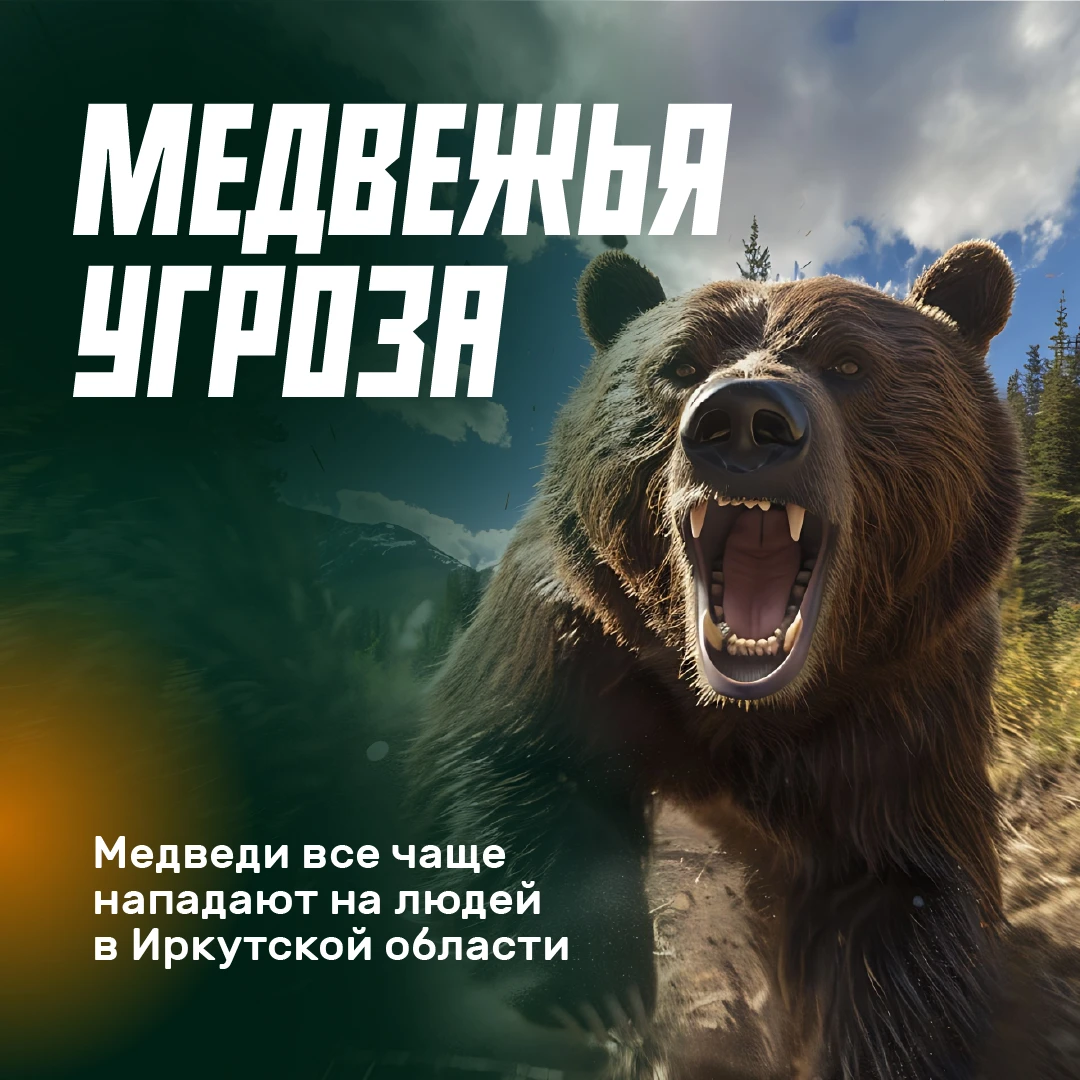 ️⚡Режим повышенной готовности из-за медведей вводят на всей территории Иркутской области.