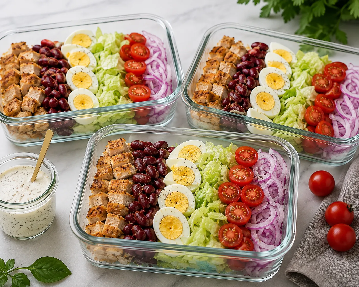 Салат с курицей и фасолью