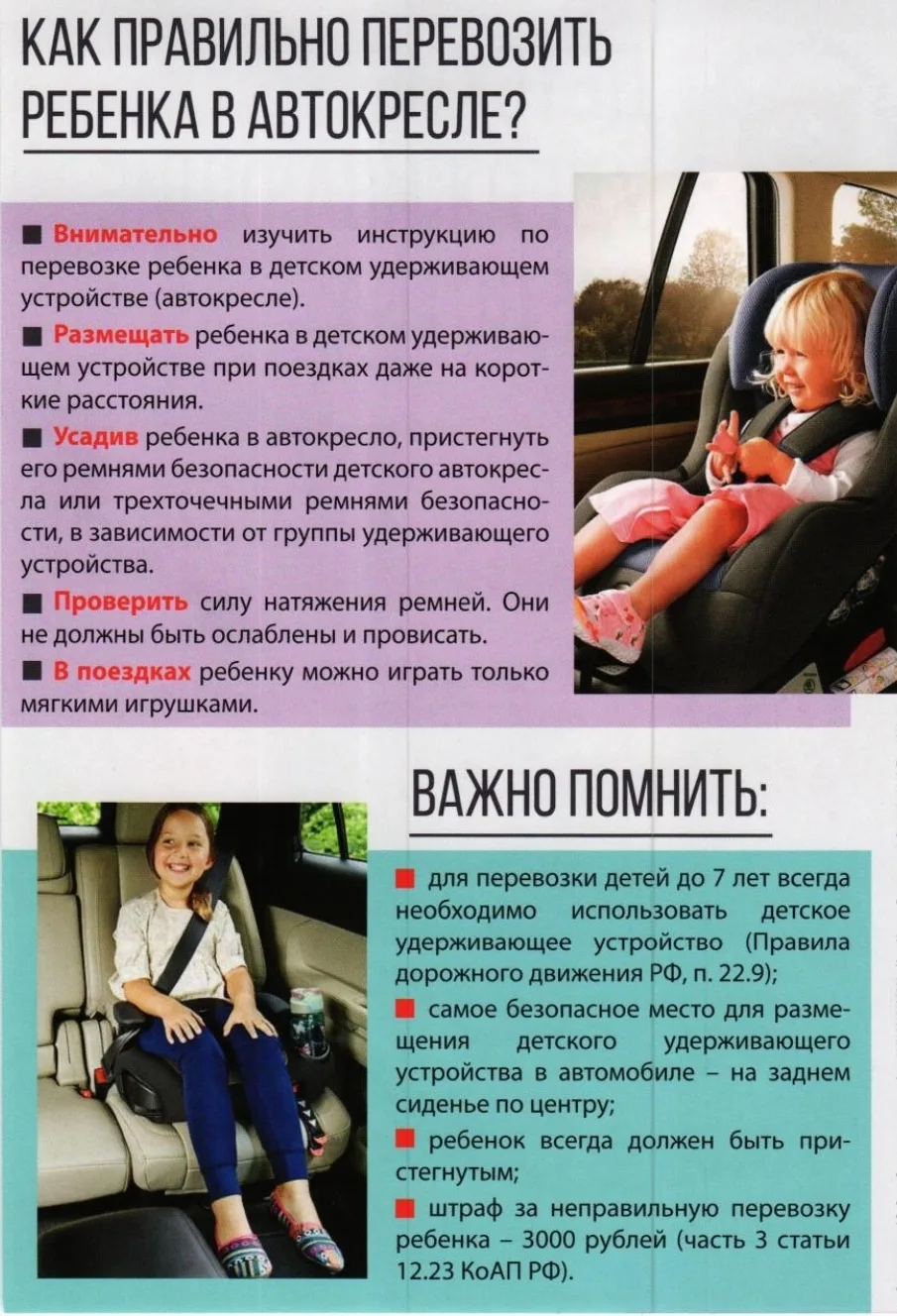 Безопасность детей в автомобиле — это абсолютный приоритет, который регулируется строгими правилами.