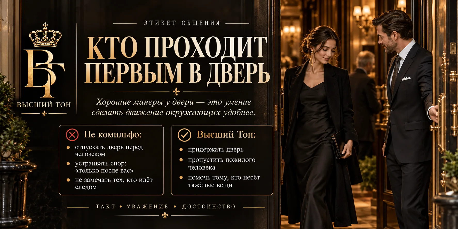 🚪 КТО ПРОХОДИТ ПЕРВЫМ В ДВЕРЬ