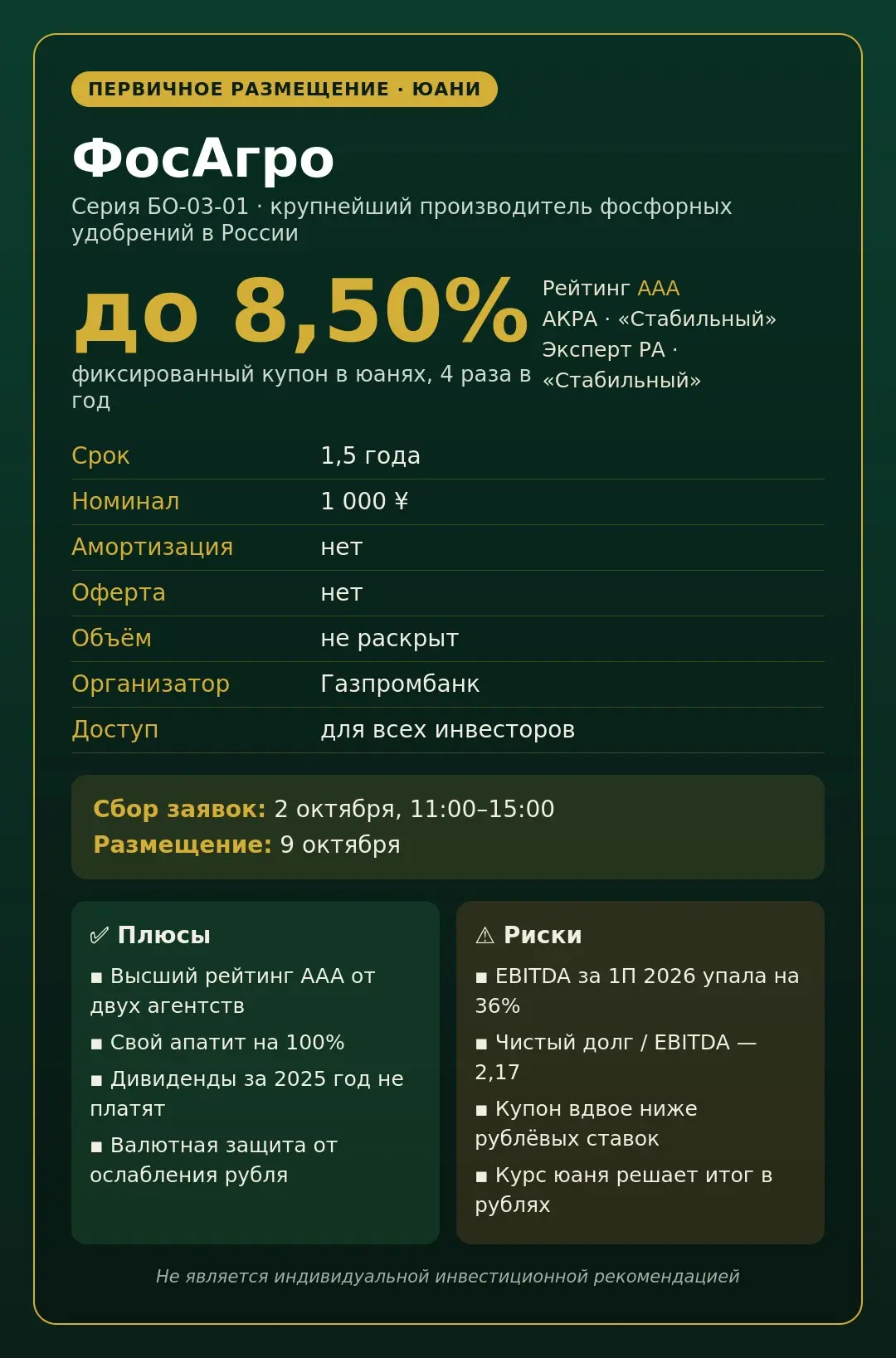 🌱 ФосАгро: камень превращается в удобрения, а удобрения в юаневый купон