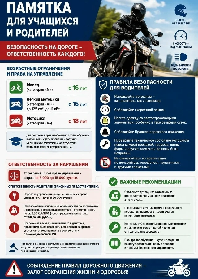 Для многих детей и подростков скутеры, мопеды, мотоциклы являются желанными подарками и...