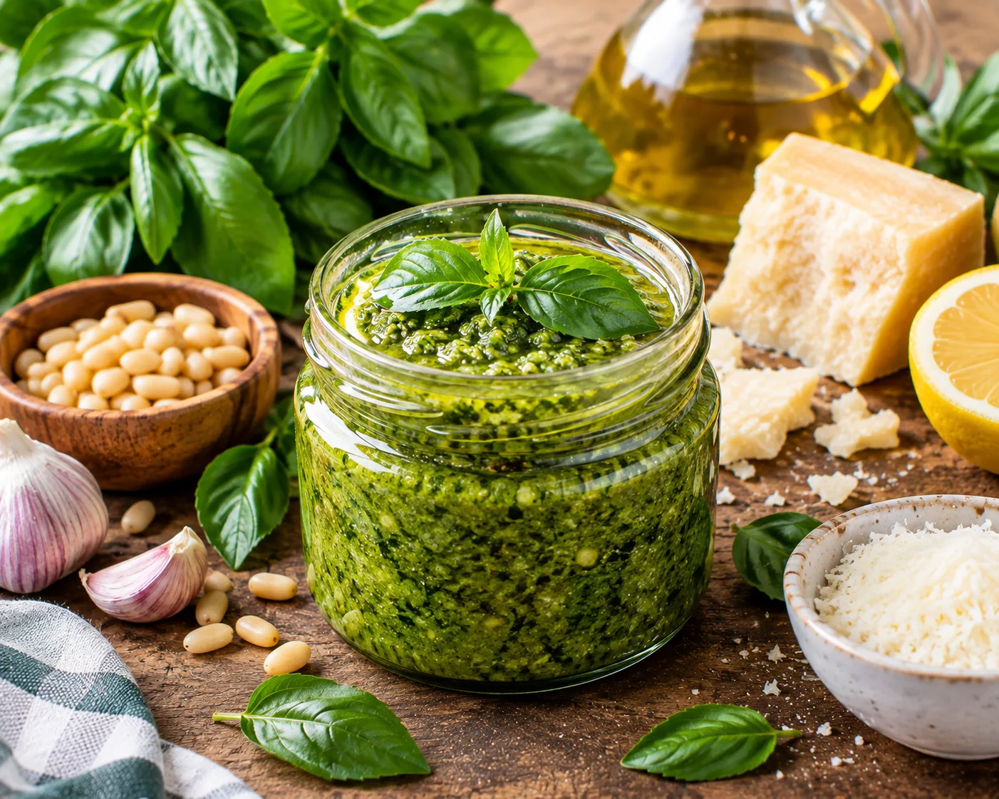 🌿 Домашний соус песто из базилика — аромат лета в баночке! 🧄