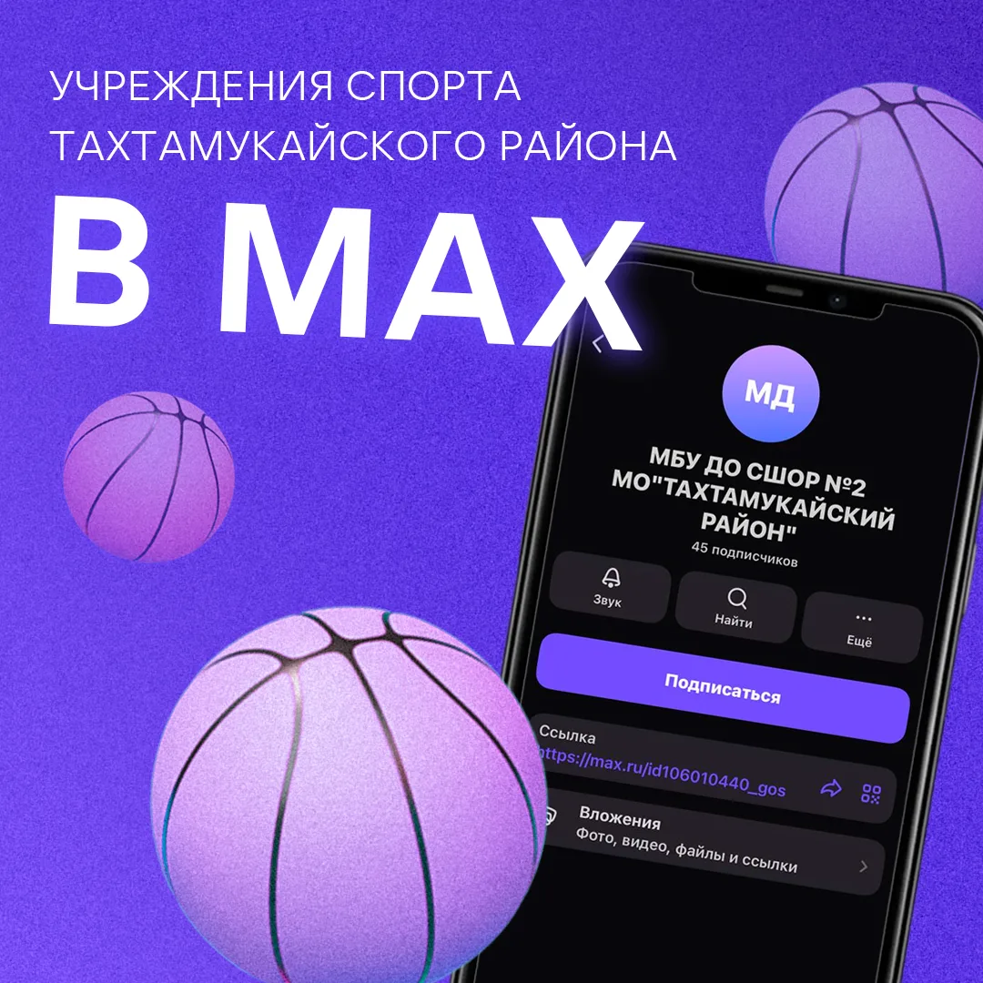 Спортивные учреждения Тахтамукайского района ведут каналы в MAX.