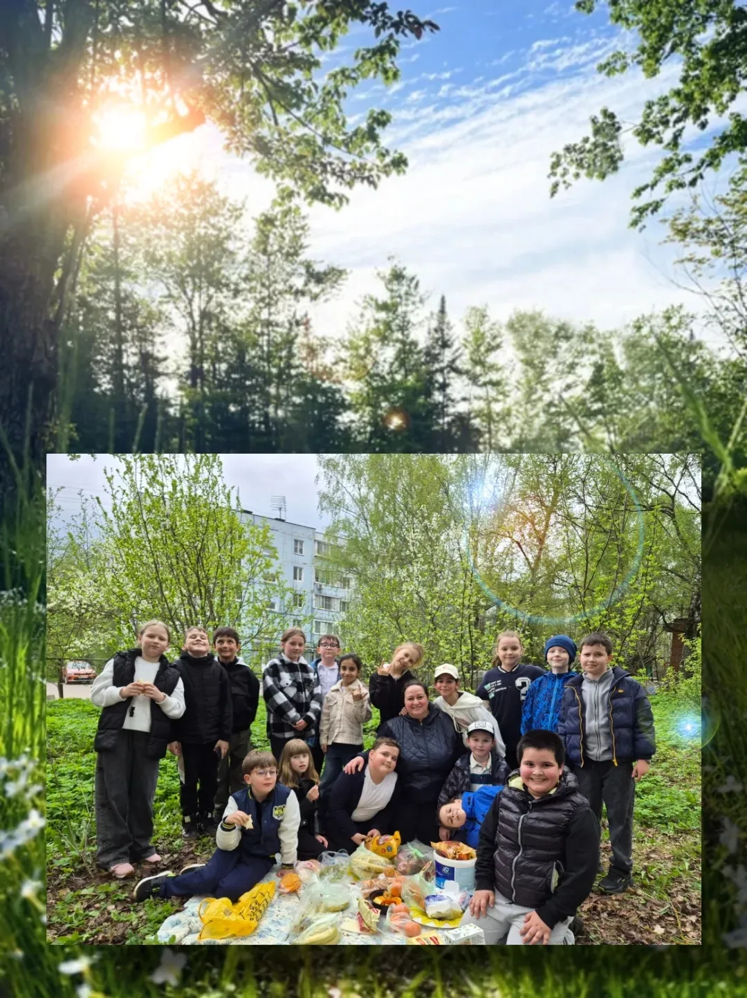 Кл.руководитель Е А.Гульбина и обучающиеся 2 В классса провели классный час на природе.
