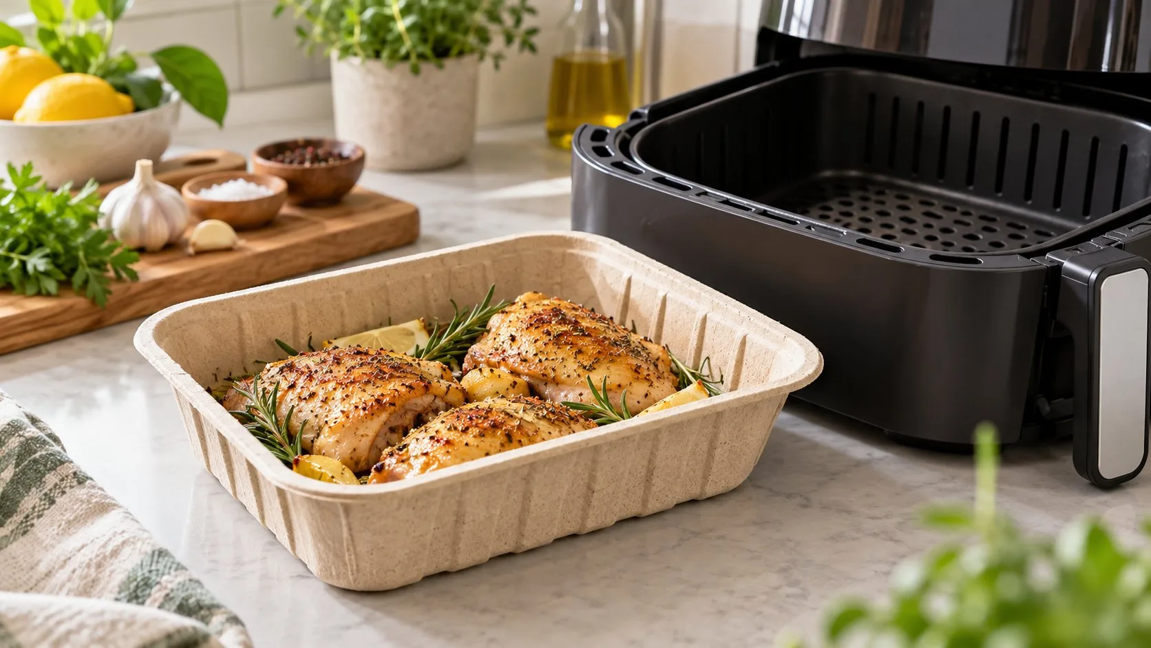 Целлюлозный лоток для курицы от Copacol в аэрогриле