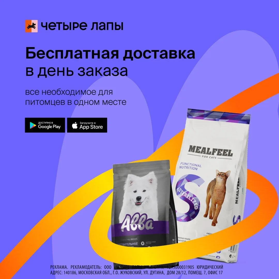 Всё для питомца в один клик в мобильном приложении!