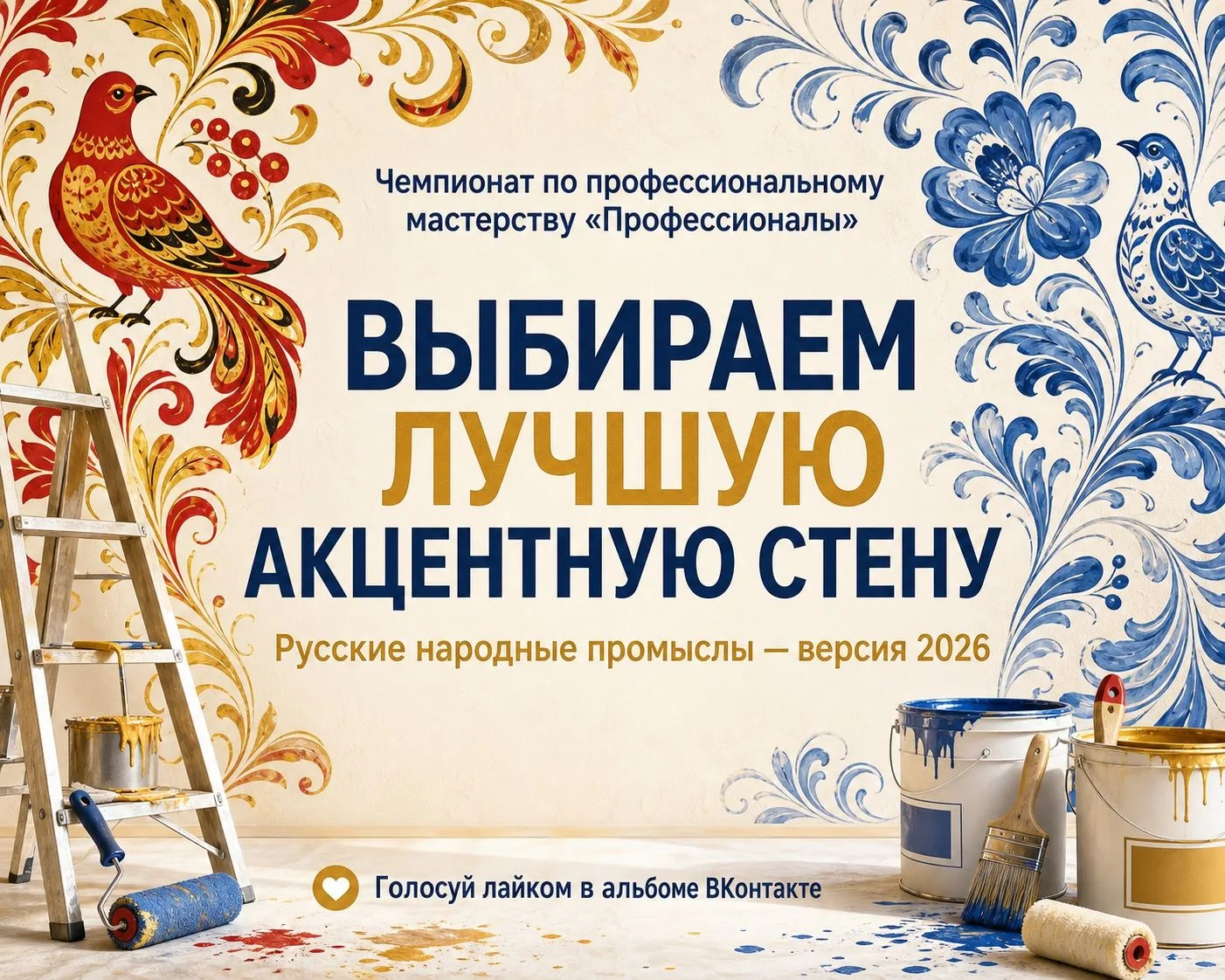 ✨ Выбираем лучшую акцентную стену на тему «Русские народные промыслы» — Голосуем за наш...