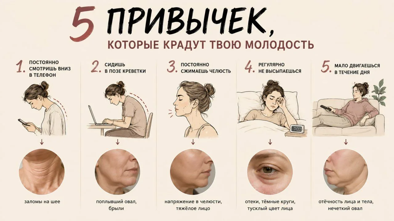 5 привычек, которые ТИХО старят тебя каждый день