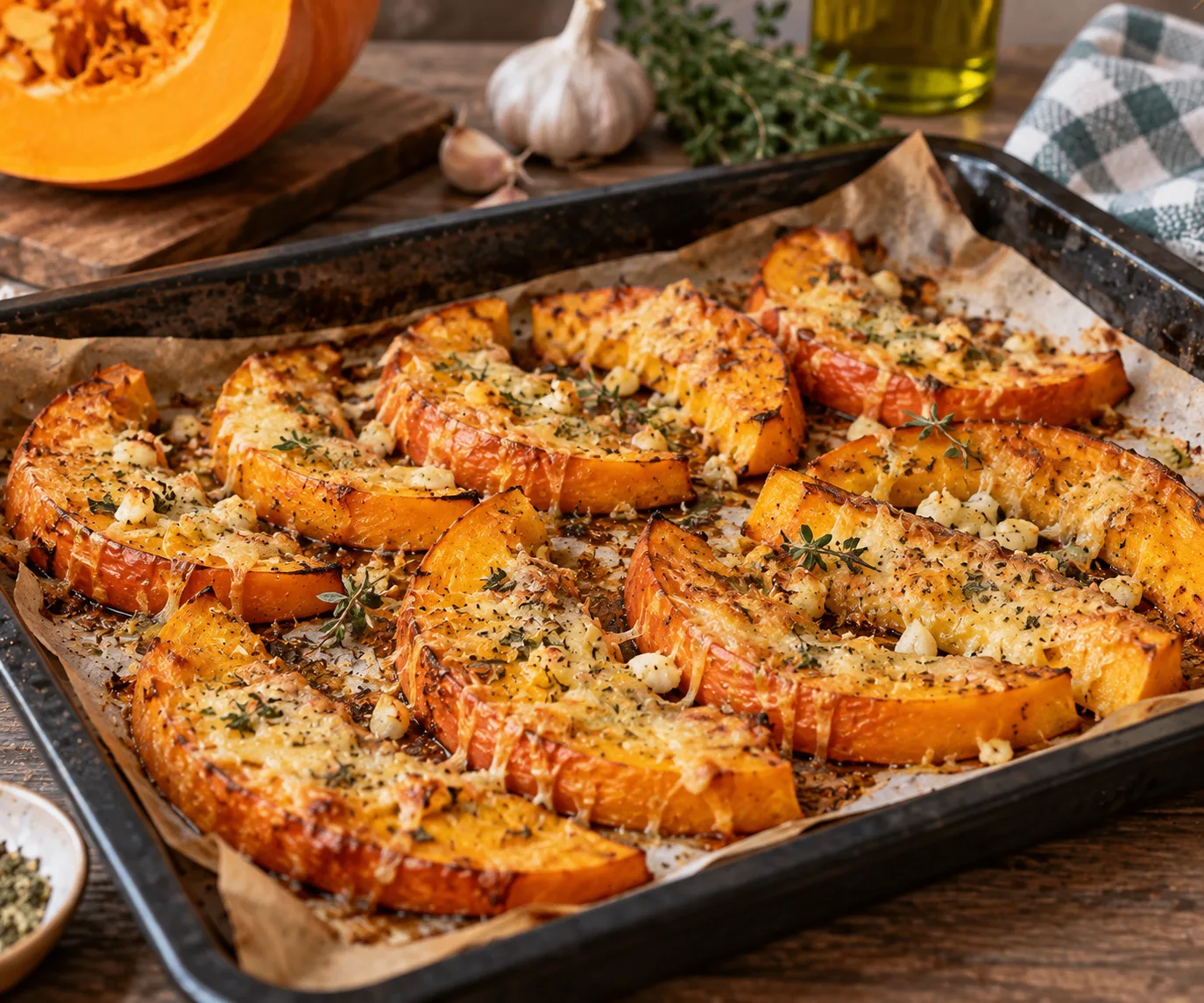 🎃 «С ГРЯДКИ НА КУХНЮ»: ТЫКВЕННЫЕ ДОЛЬКИ С ЧЕСНОКОМ И СЫРОМ