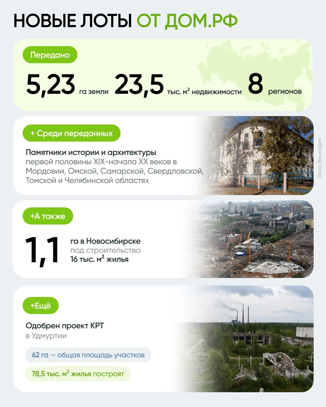 🤝 Ещё 10 исторических зданий в 6 регионах