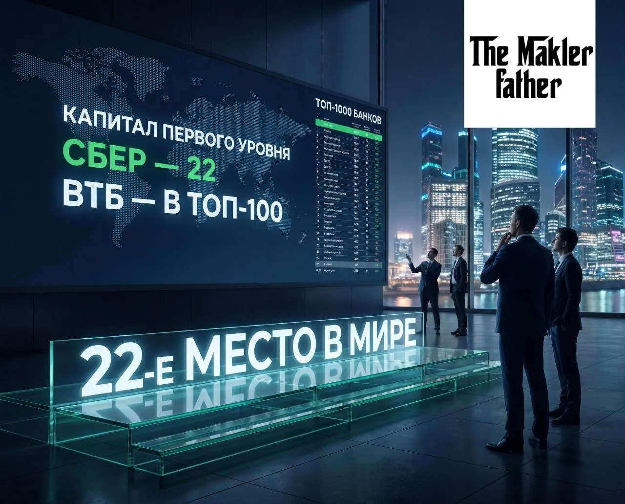 🏦 Сбер прыгнул на 22-е место в мире.

The Banker опубликовал свежий TОР-1000 банков мира по итогам 