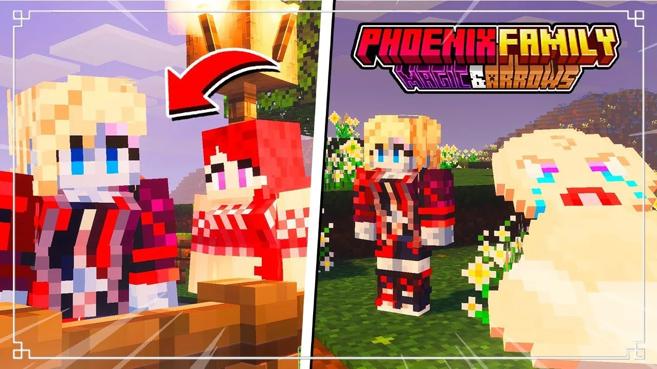 PHOENIX FAMILY  —  наполняет мир Minecraft живыми NPC-людьми. Общайтесь с ними, флиртуй...