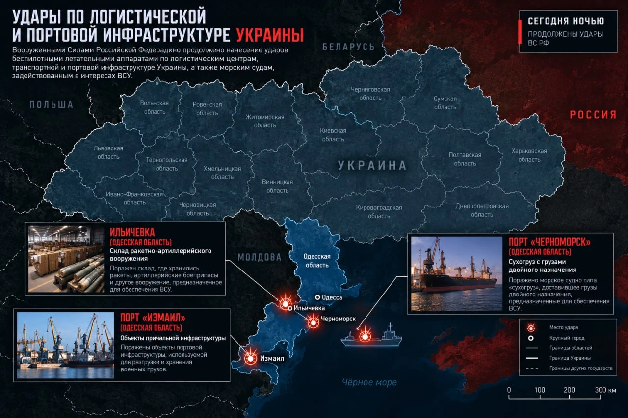 ⚡️ Вооруженными Силами Российской Федерации продолжено нанесение ударов беспилотными ле...