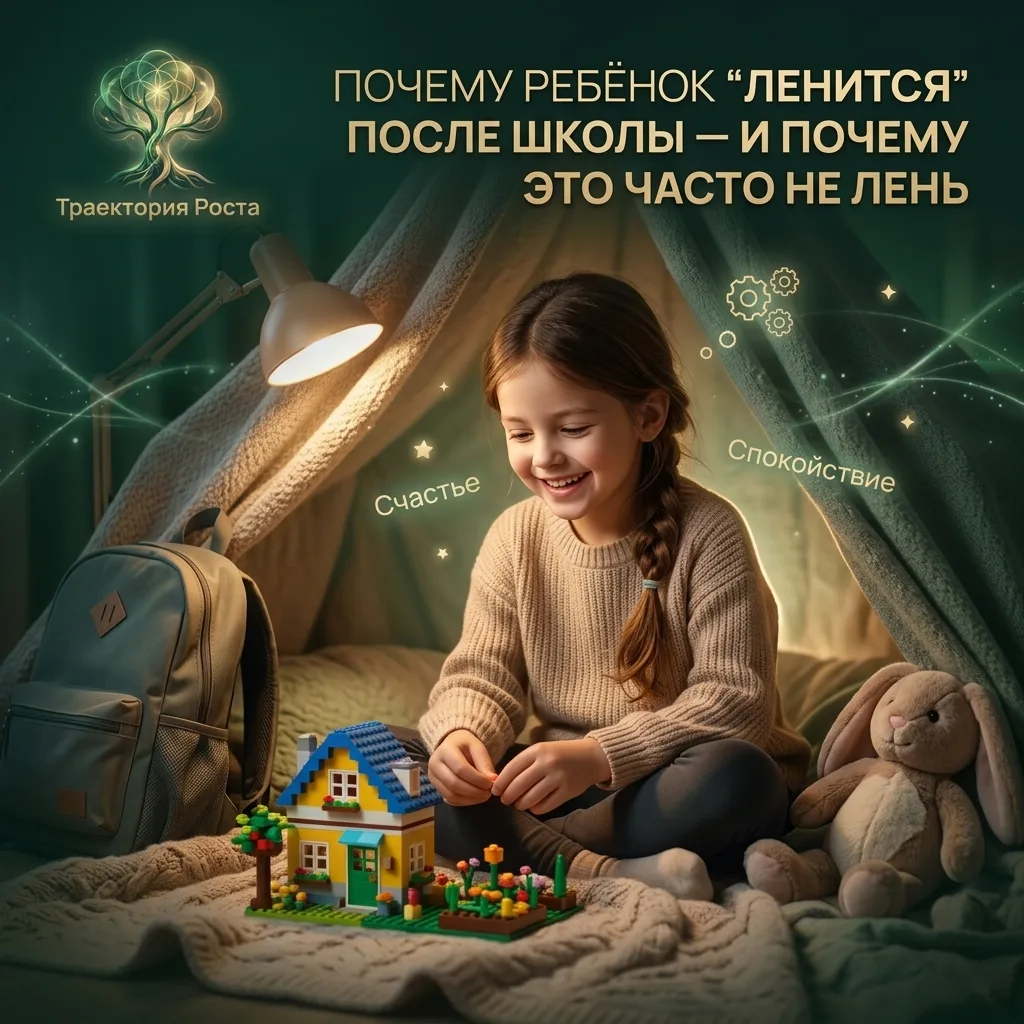 🟢⬆️ Почему ребёнок начинает “лениться” после школы — и почему это часто не лень