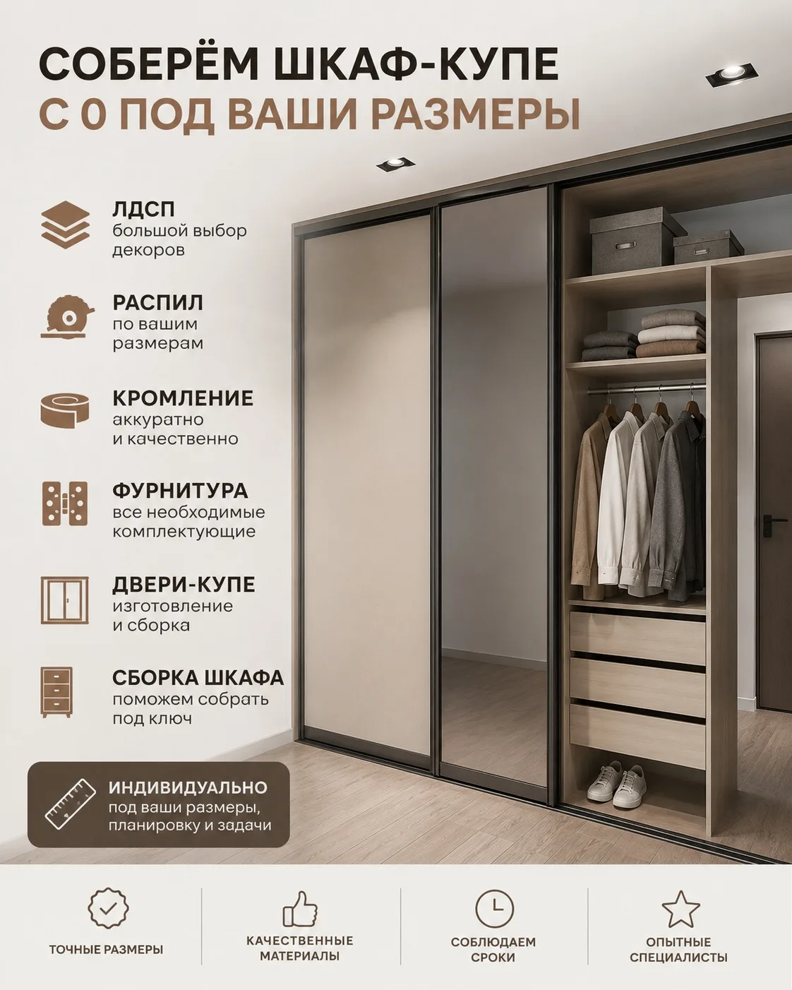 Шкаф-купе под ваши размеры? Легко 👌