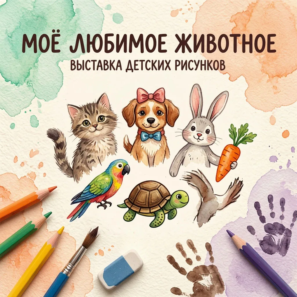 3 октября, ко Дню защиты животных, у нас прошла выставка детских рисунков "Моё любимое ...
