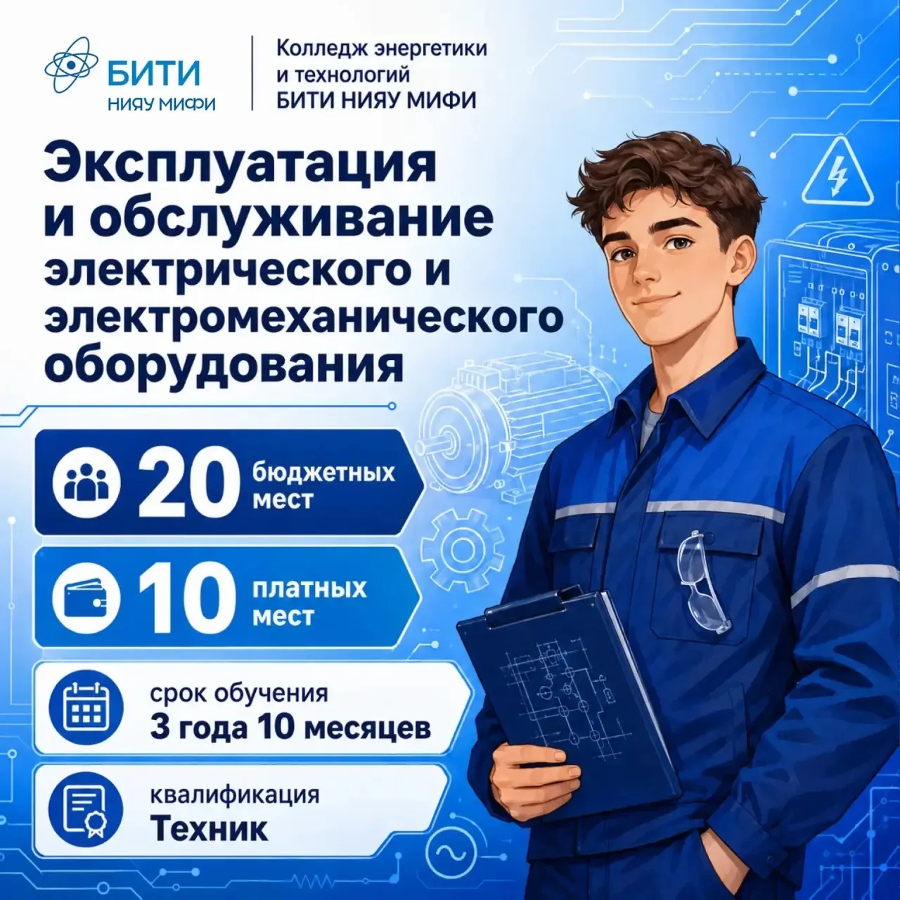 Ваш ребенок заканчивает 9 класс?

Колледж энергетики и технологий БИТИ НИЯУ МИФИ проводит набор на п