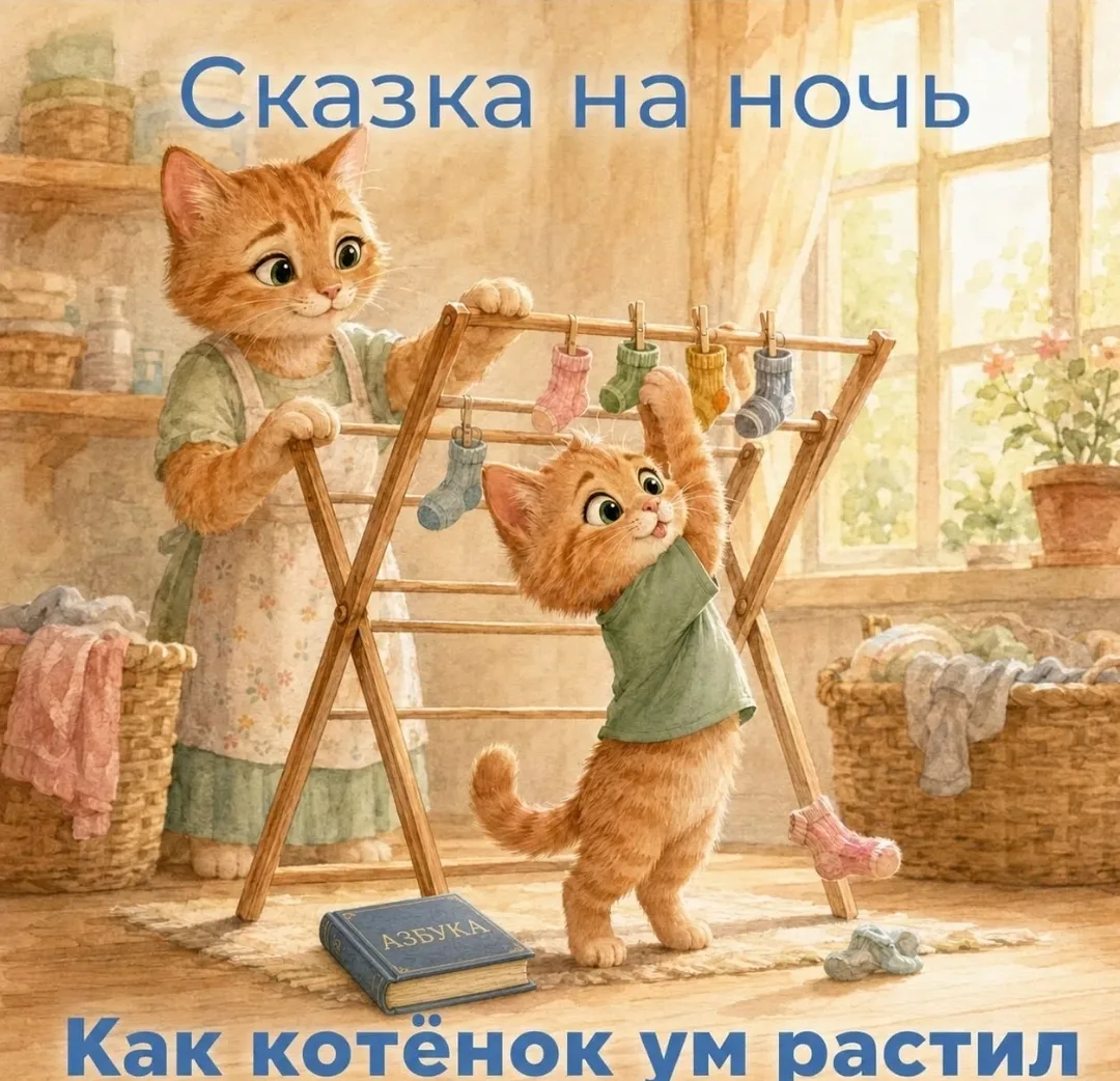 Когда нашему котёночку было всего 4 годика он не любил маме помогать. Но потом, с ним п...