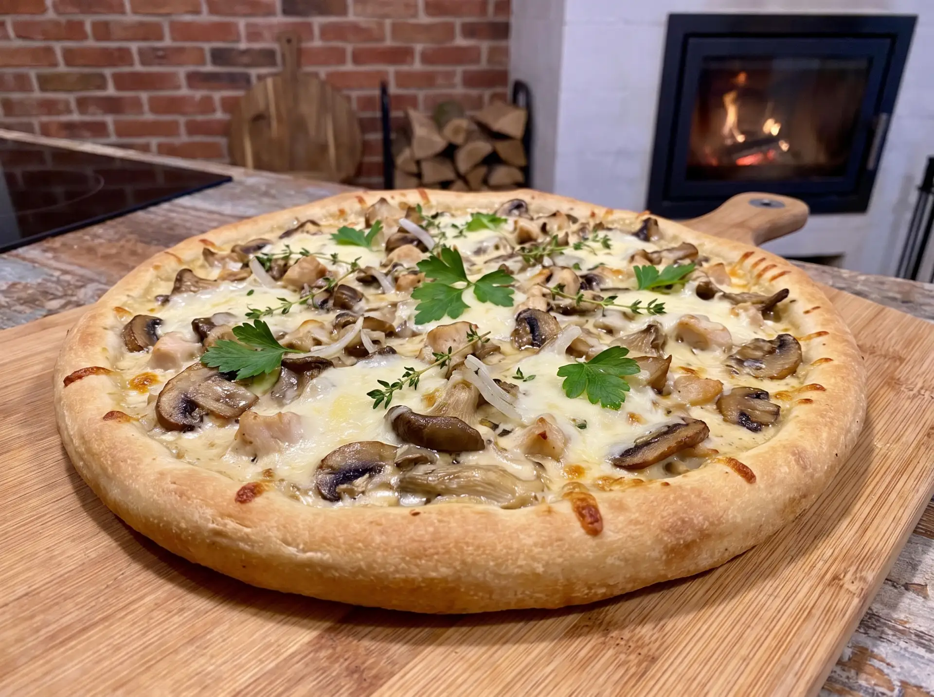 🍕 Пицца «Жульен» 🐔 — белая пицца с нежным сливочным вкусом!

Ингредиенты

- 🍚 Тесто для пиццы — 1